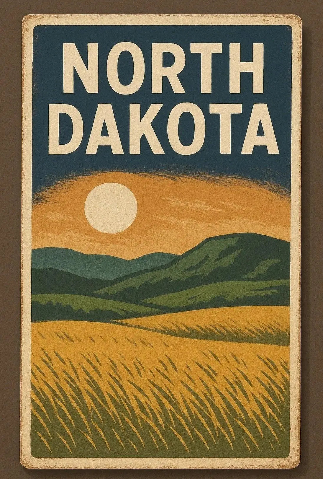 North Dakota Vintage Travel Poster PosterGoat