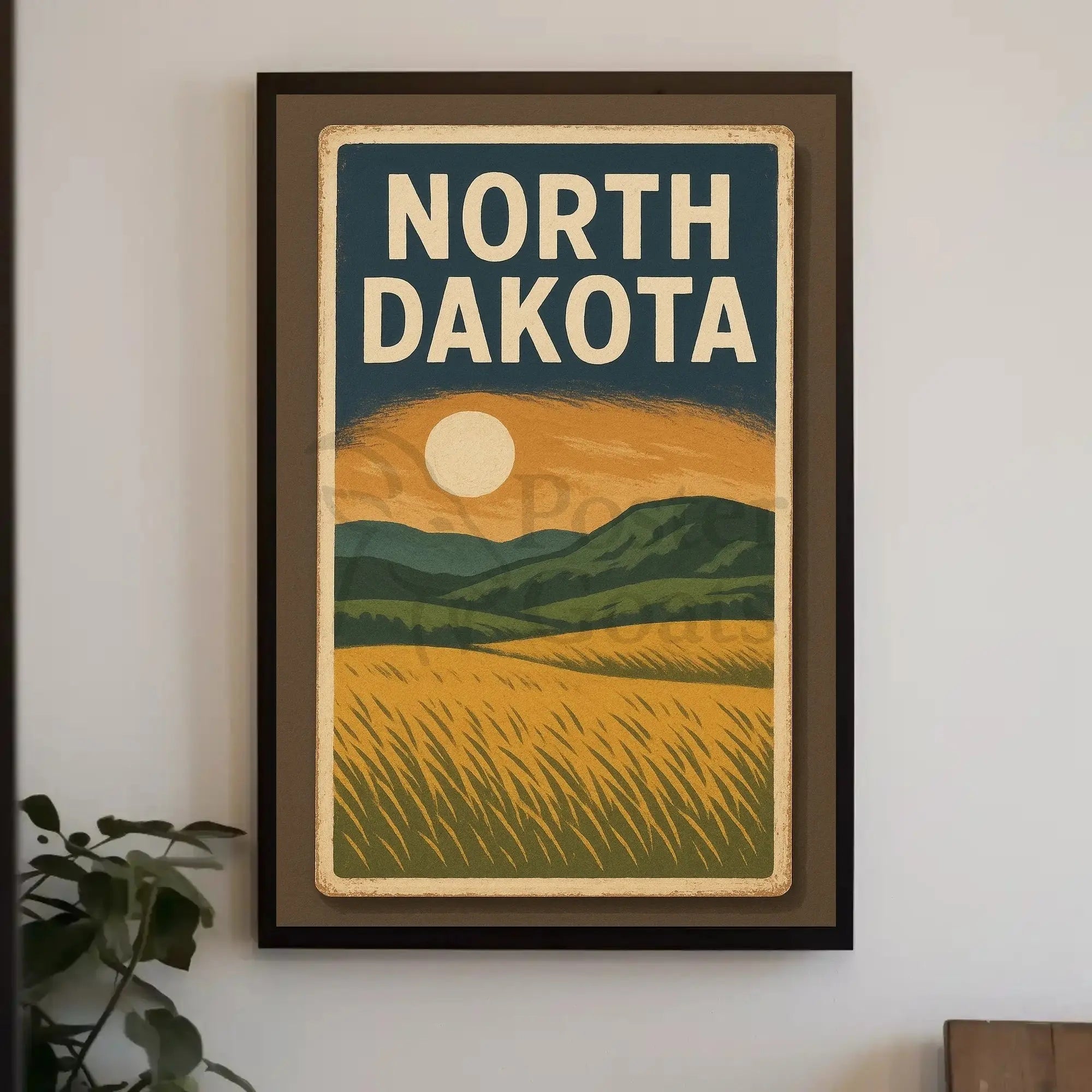North Dakota Vintage Travel Poster PosterGoat