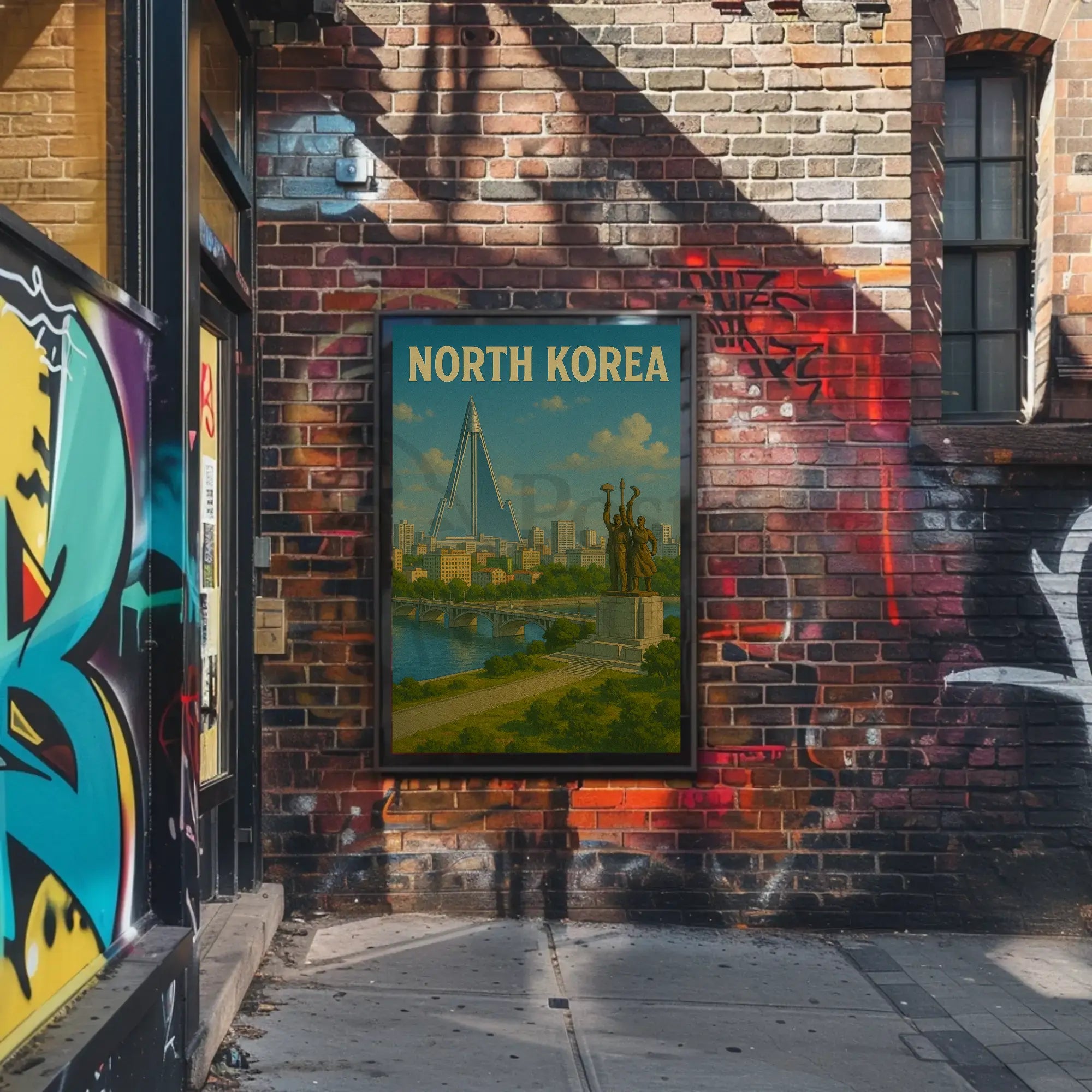 North Korean Architecture and Ideology Propaganda Poster PosterGoat