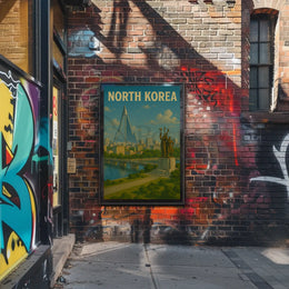 North Korean Architecture and Ideology Propaganda Poster PosterGoat