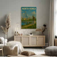 North Korean Architecture and Ideology Propaganda Poster PosterGoat