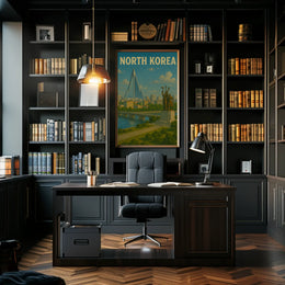 North Korean Architecture and Ideology Propaganda Poster PosterGoat