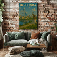 North Korean Architecture and Ideology Propaganda Poster PosterGoat