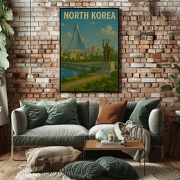North Korean Architecture and Ideology Propaganda Poster PosterGoat