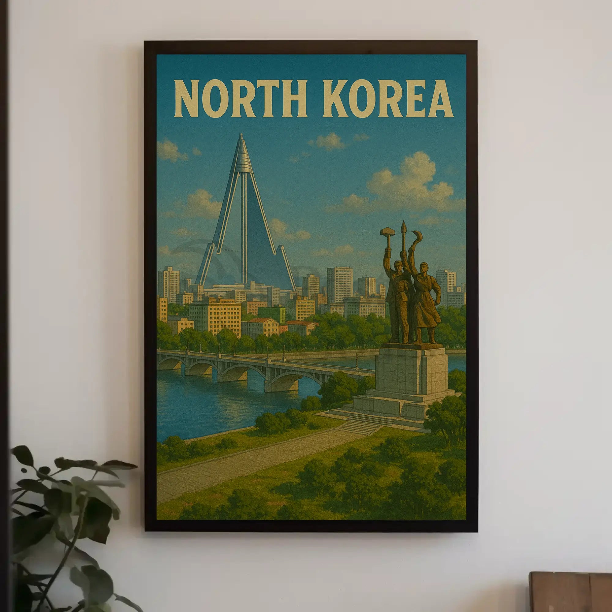North Korean Architecture and Ideology Propaganda Poster PosterGoat