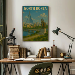 North Korean Architecture and Ideology Propaganda Poster PosterGoat