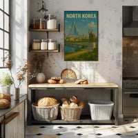 North Korean Architecture and Ideology Propaganda Poster PosterGoat