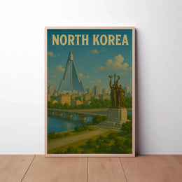North Korean Architecture and Ideology Propaganda Poster PosterGoat