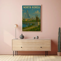 North Korean Architecture and Ideology Propaganda Poster PosterGoat