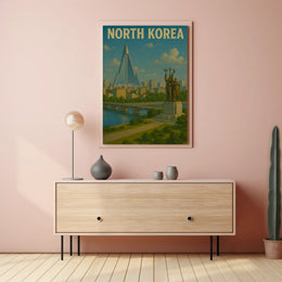 North Korean Architecture and Ideology Propaganda Poster PosterGoat