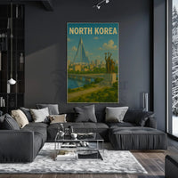 North Korean Architecture and Ideology Propaganda Poster PosterGoat