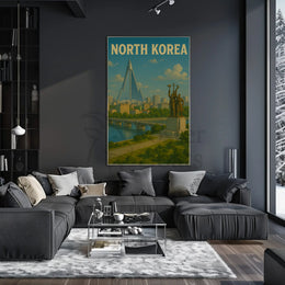 North Korean Architecture and Ideology Propaganda Poster PosterGoat