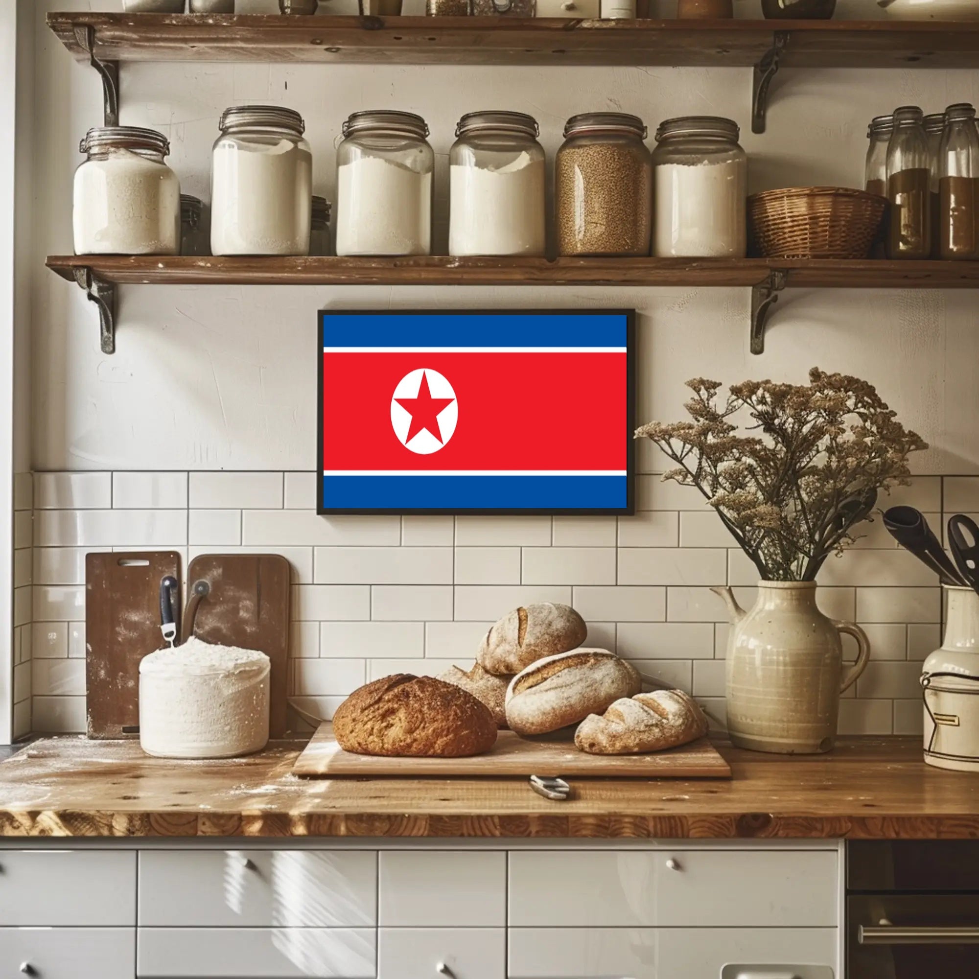 North Korean Flag Symbolism: Country Flag Poster PosterGoat