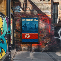 North Korean Nationalism Silhouette Art Propaganda Poster PosterGoat