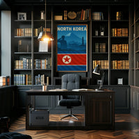 North Korean Nationalism Silhouette Art Propaganda Poster PosterGoat