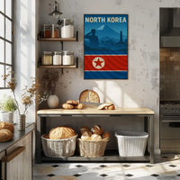 North Korean Nationalism Silhouette Art Propaganda Poster PosterGoat