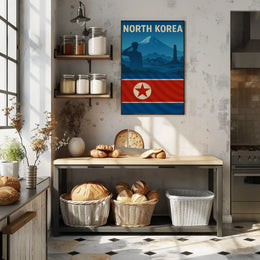 North Korean Nationalism Silhouette Art Propaganda Poster PosterGoat