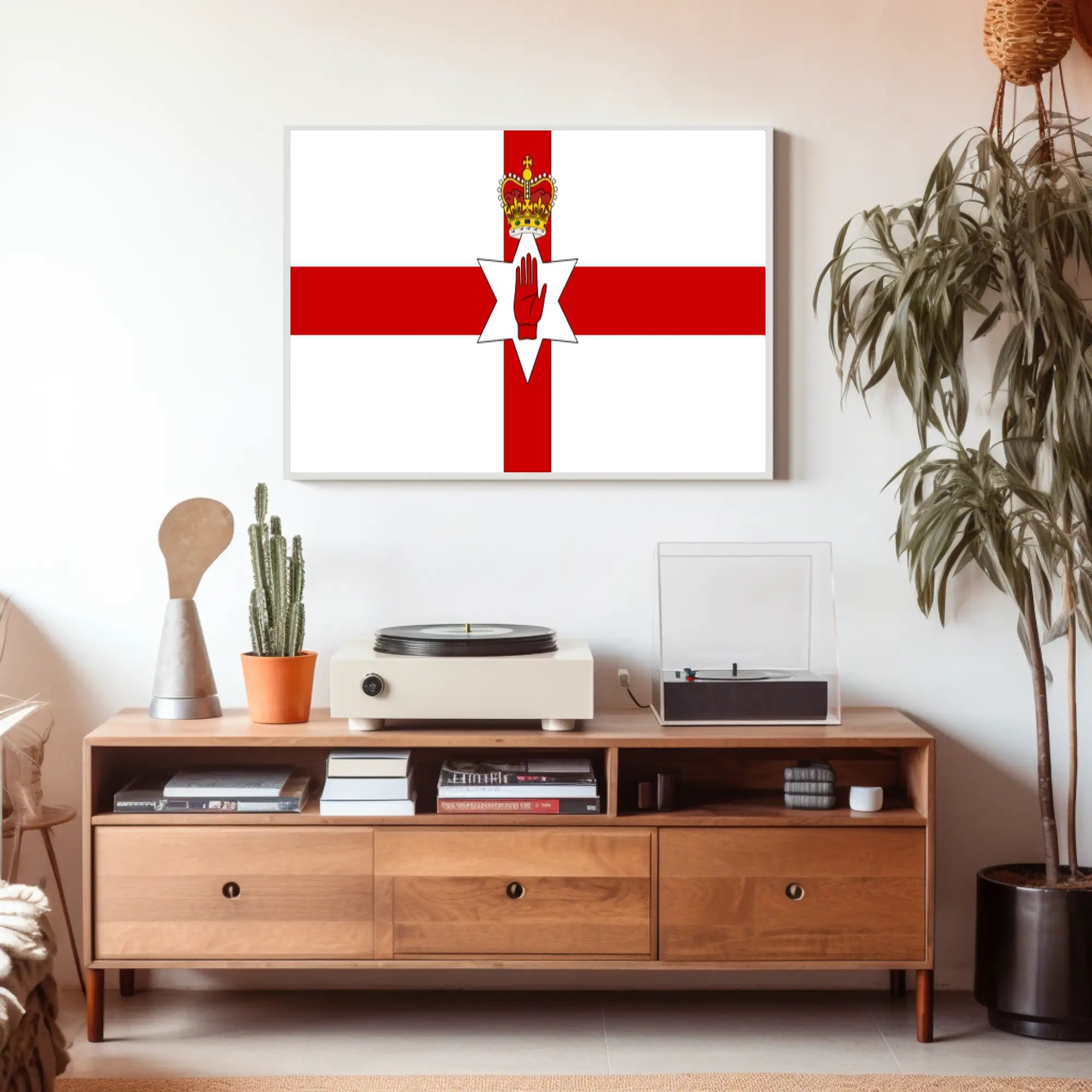 Northern Ireland Flag with Bold Heraldic Symbols - Country Flag Poster PosterGoat