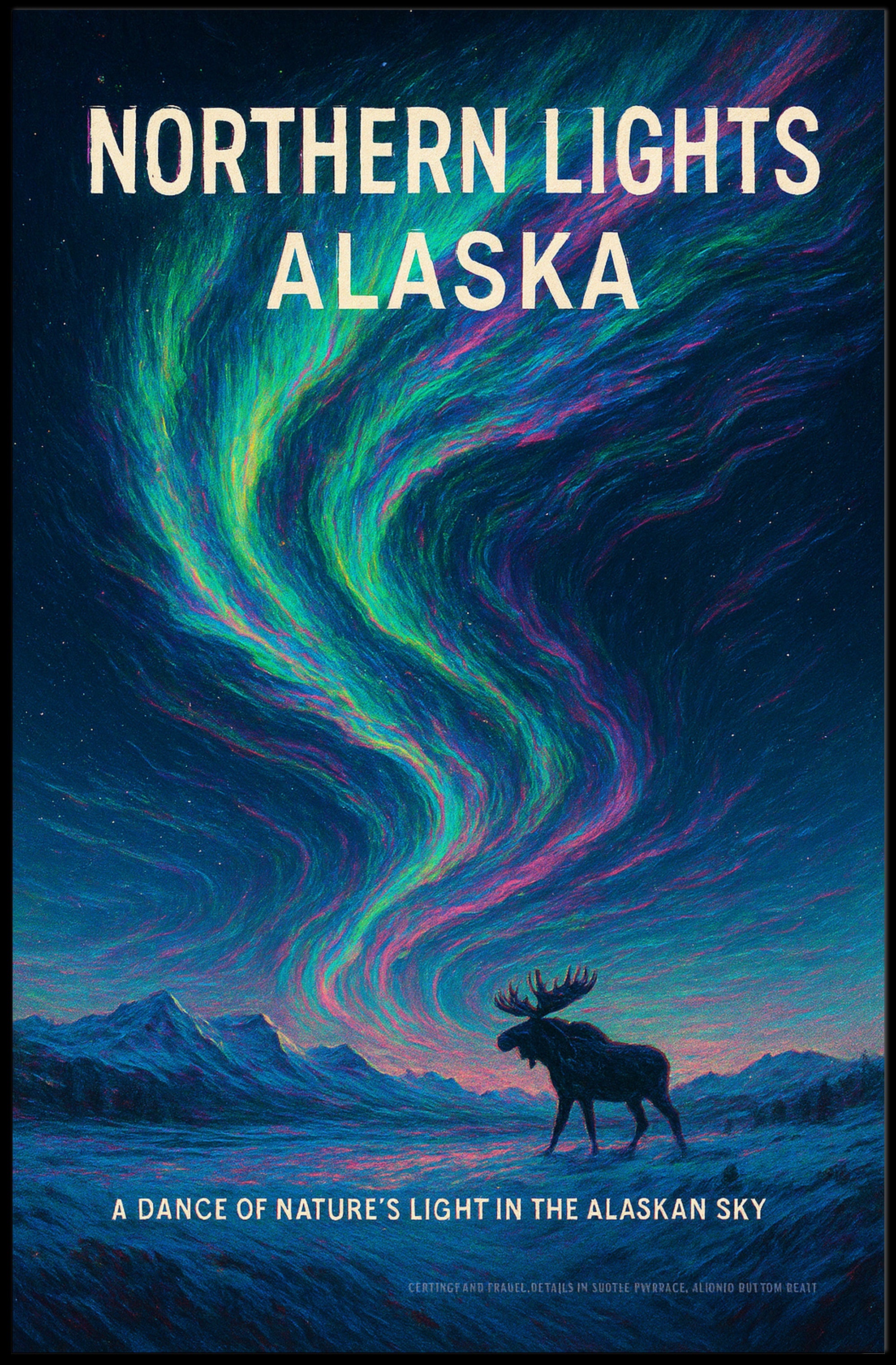Northern Lights Alaska Wall Art Print PosterGoat