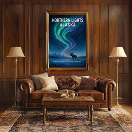 Northern Lights Alaska Wall Art Print PosterGoat