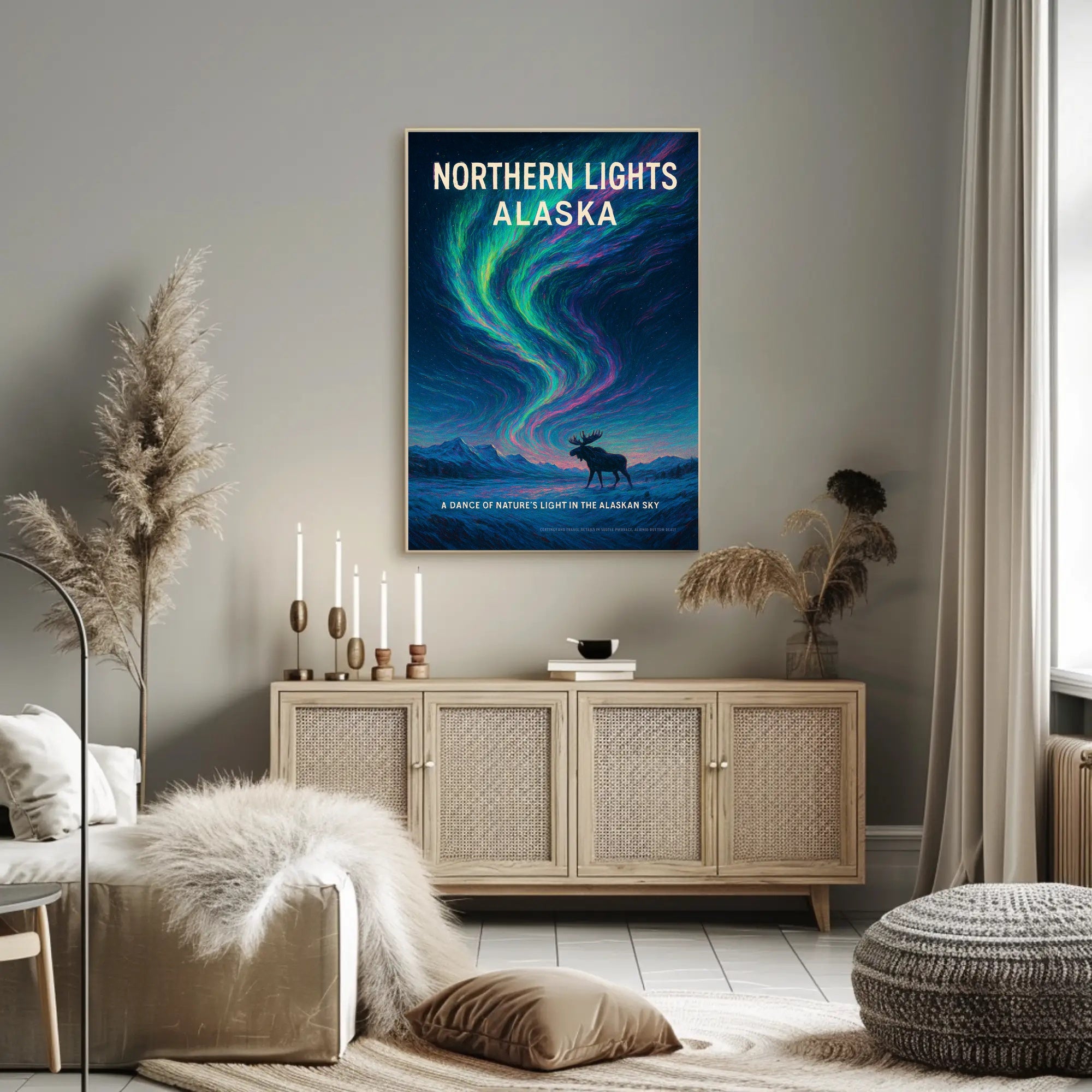 Northern Lights Alaska Wall Art Print PosterGoat
