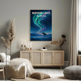 Northern Lights Alaska Wall Art Print PosterGoat