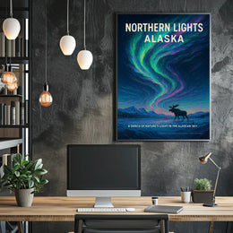 Northern Lights Alaska Wall Art Print PosterGoat
