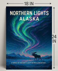 Northern Lights Alaska Wall Art Print PosterGoat