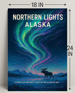 Northern Lights Alaska Wall Art Print PosterGoat