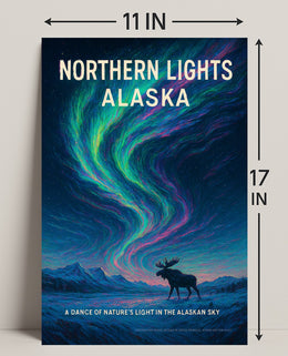 Northern Lights Alaska Wall Art Print PosterGoat