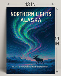 Northern Lights Alaska Wall Art Print PosterGoat