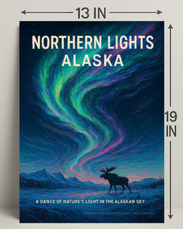 Northern Lights Alaska Wall Art Print PosterGoat