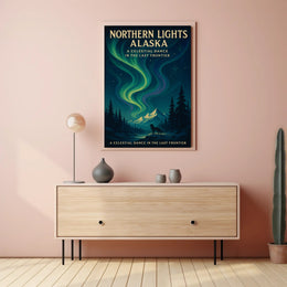 Northern Lights Poster A Celestial Dance Art PosterGoat