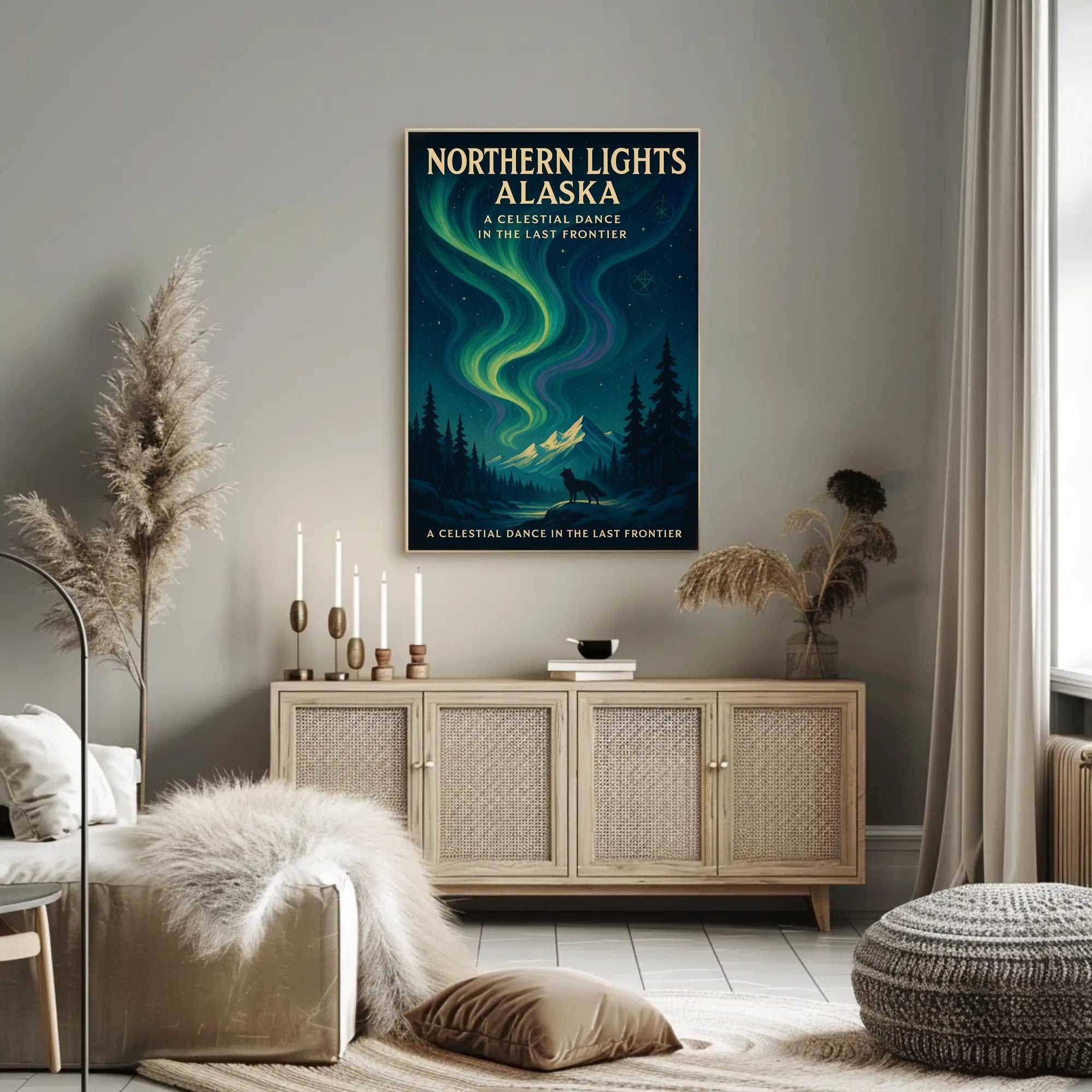 Northern Lights Poster A Celestial Dance Art PosterGoat