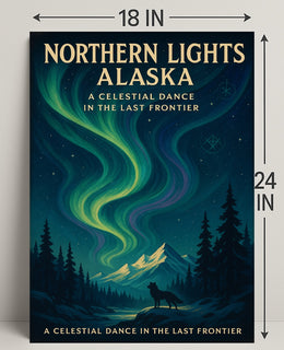 Northern Lights Poster A Celestial Dance Art PosterGoat