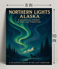 Northern Lights Poster A Celestial Dance Art PosterGoat