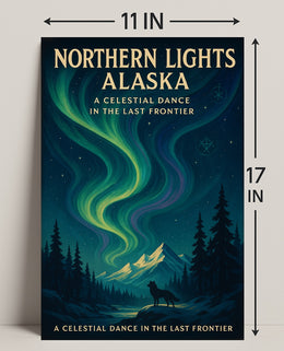 Northern Lights Poster A Celestial Dance Art PosterGoat