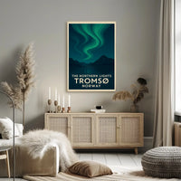 Northern Lights Tromsø Norway Minimalist Travel Poster PosterGoat