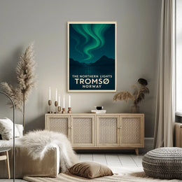 Northern Lights Tromsø Norway Minimalist Travel Poster PosterGoat