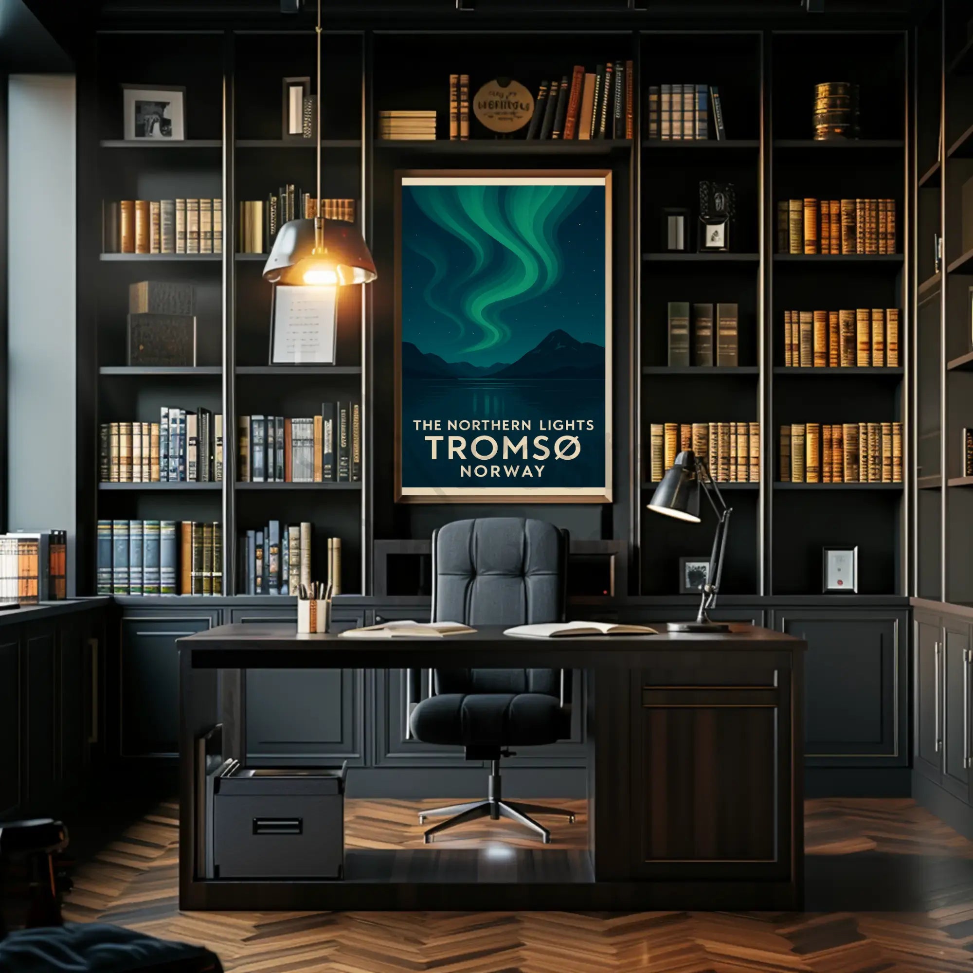 Northern Lights Tromsø Norway Minimalist Travel Poster PosterGoat