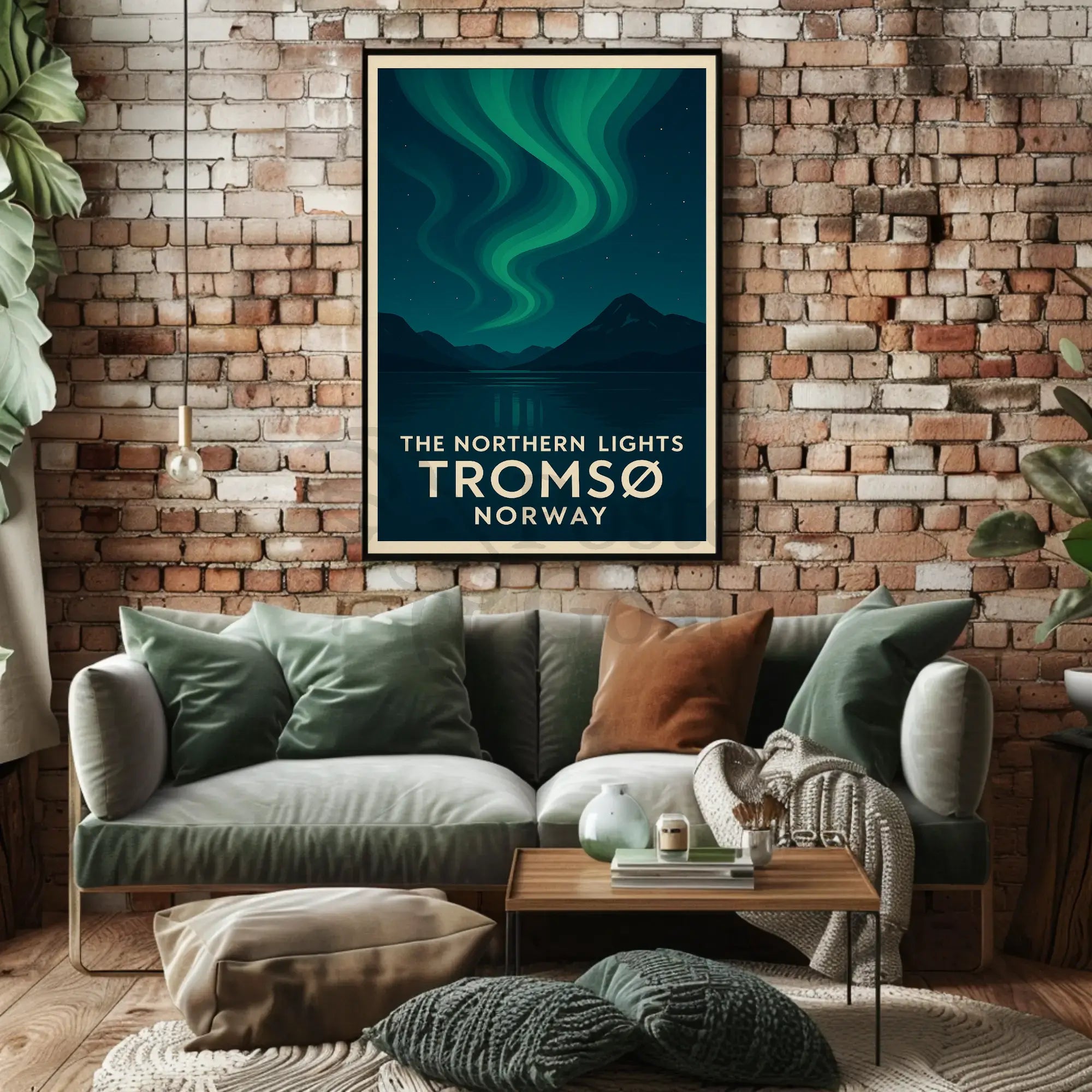Northern Lights Tromsø Norway Minimalist Travel Poster PosterGoat