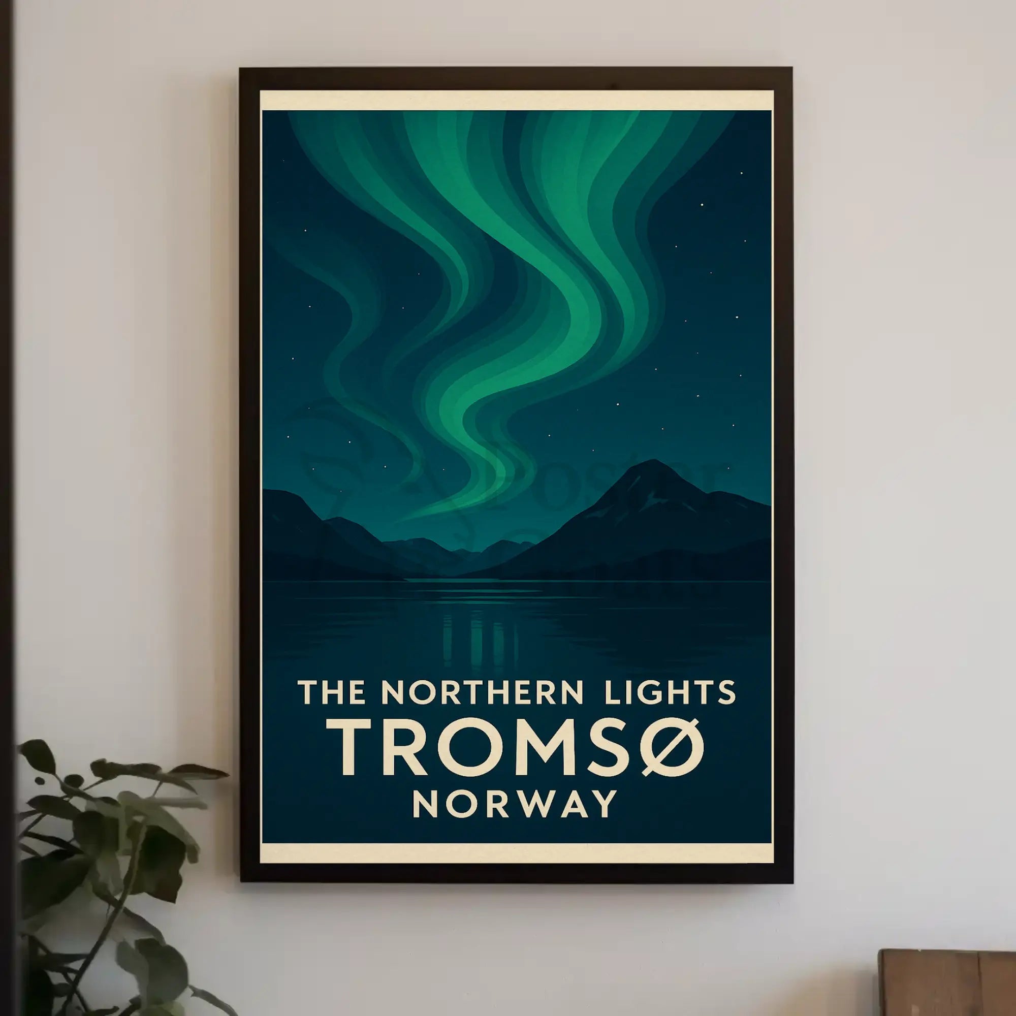 Northern Lights Tromsø Norway Minimalist Travel Poster PosterGoat