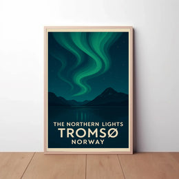 Northern Lights Tromsø Norway Minimalist Travel Poster PosterGoat