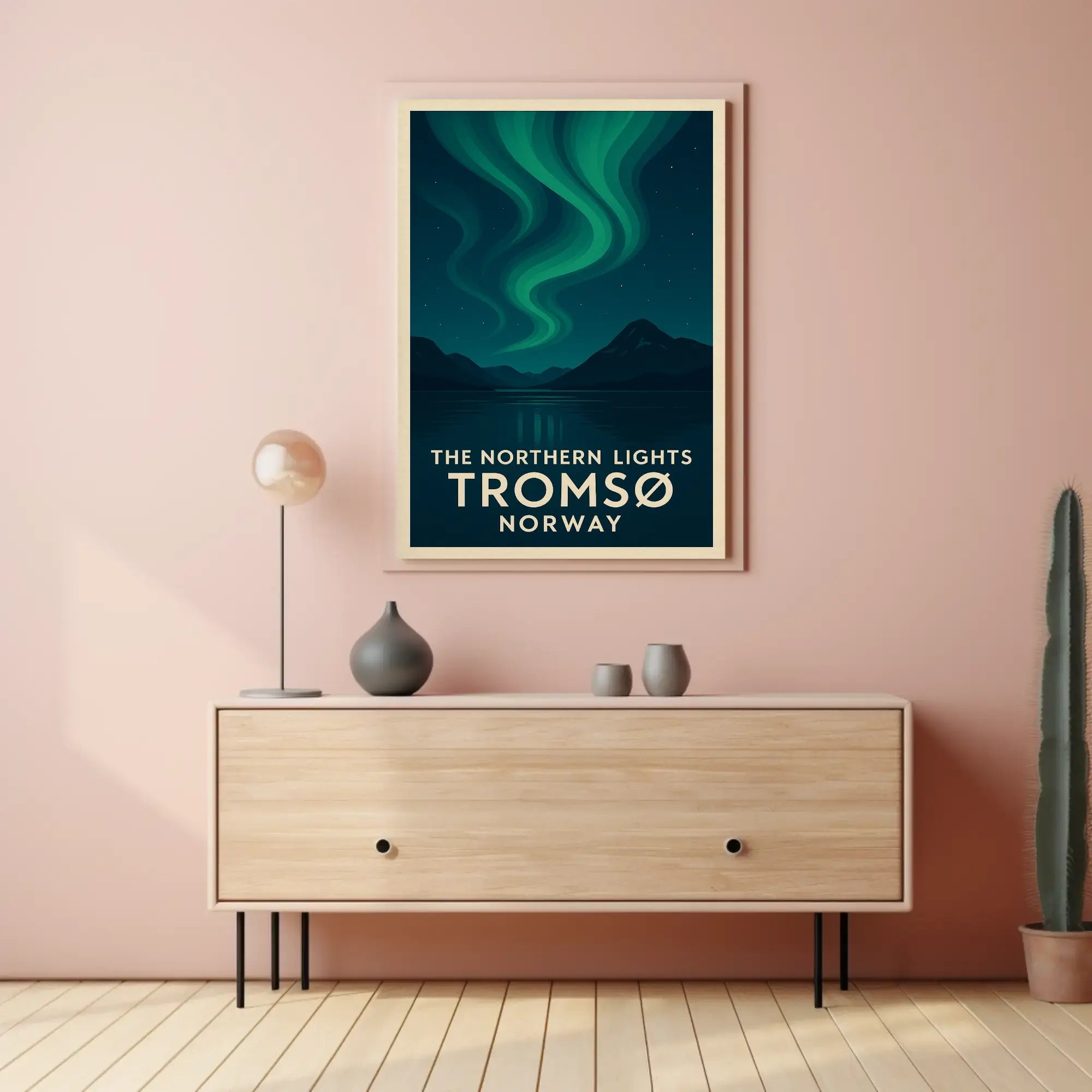 Northern Lights Tromsø Norway Minimalist Travel Poster PosterGoat