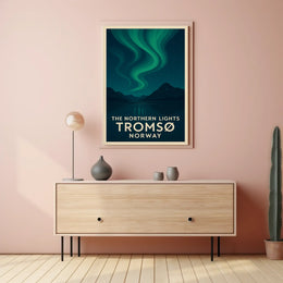 Northern Lights Tromsø Norway Minimalist Travel Poster PosterGoat