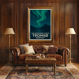 Northern Lights Tromsø Norway Minimalist Travel Poster PosterGoat