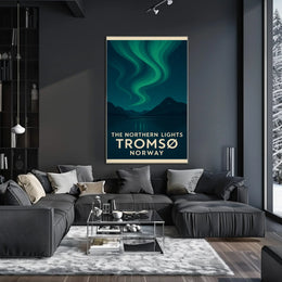 Northern Lights Tromsø Norway Minimalist Travel Poster PosterGoat