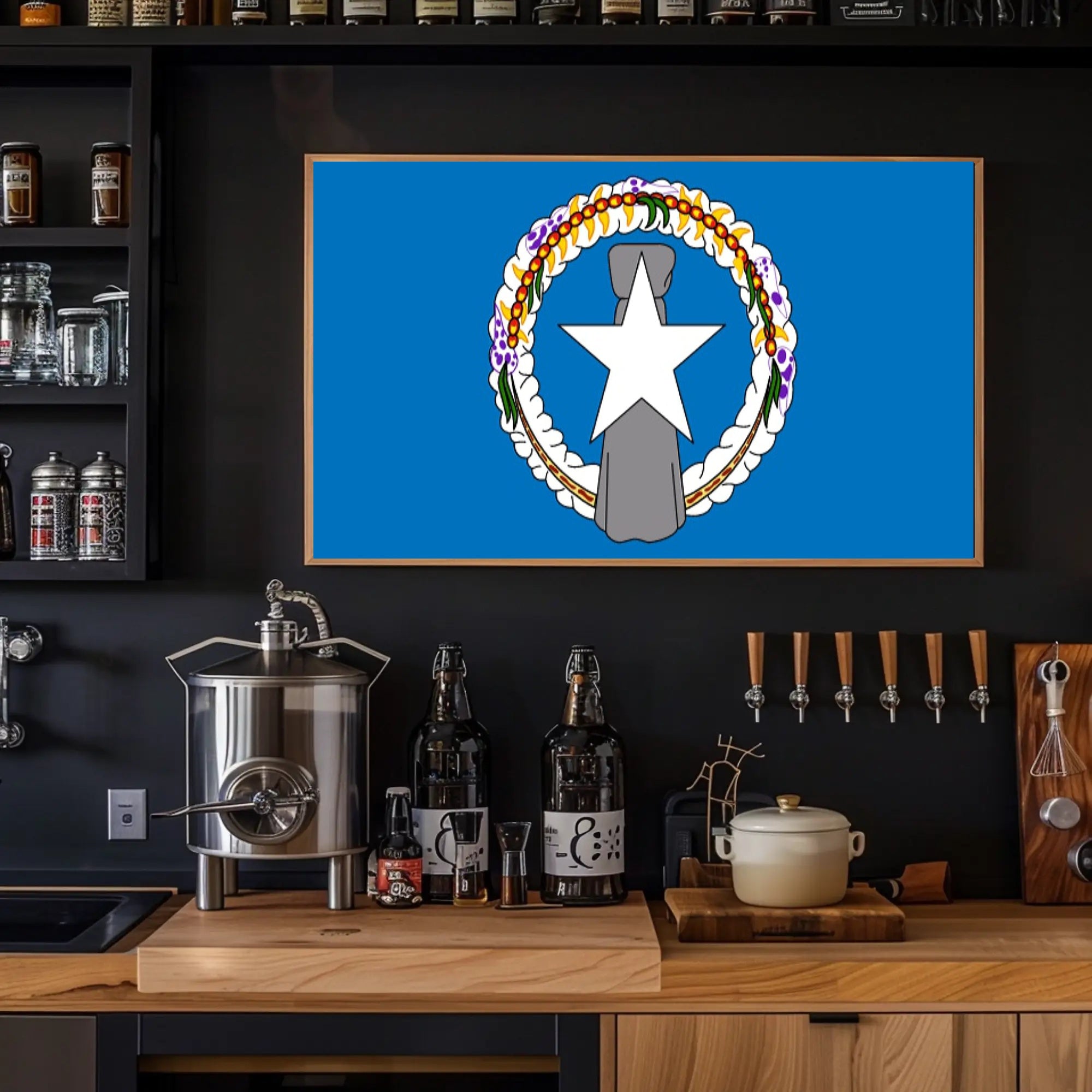 Northern Mariana Islands Flag Cultural or Heritage Poster PosterGoat