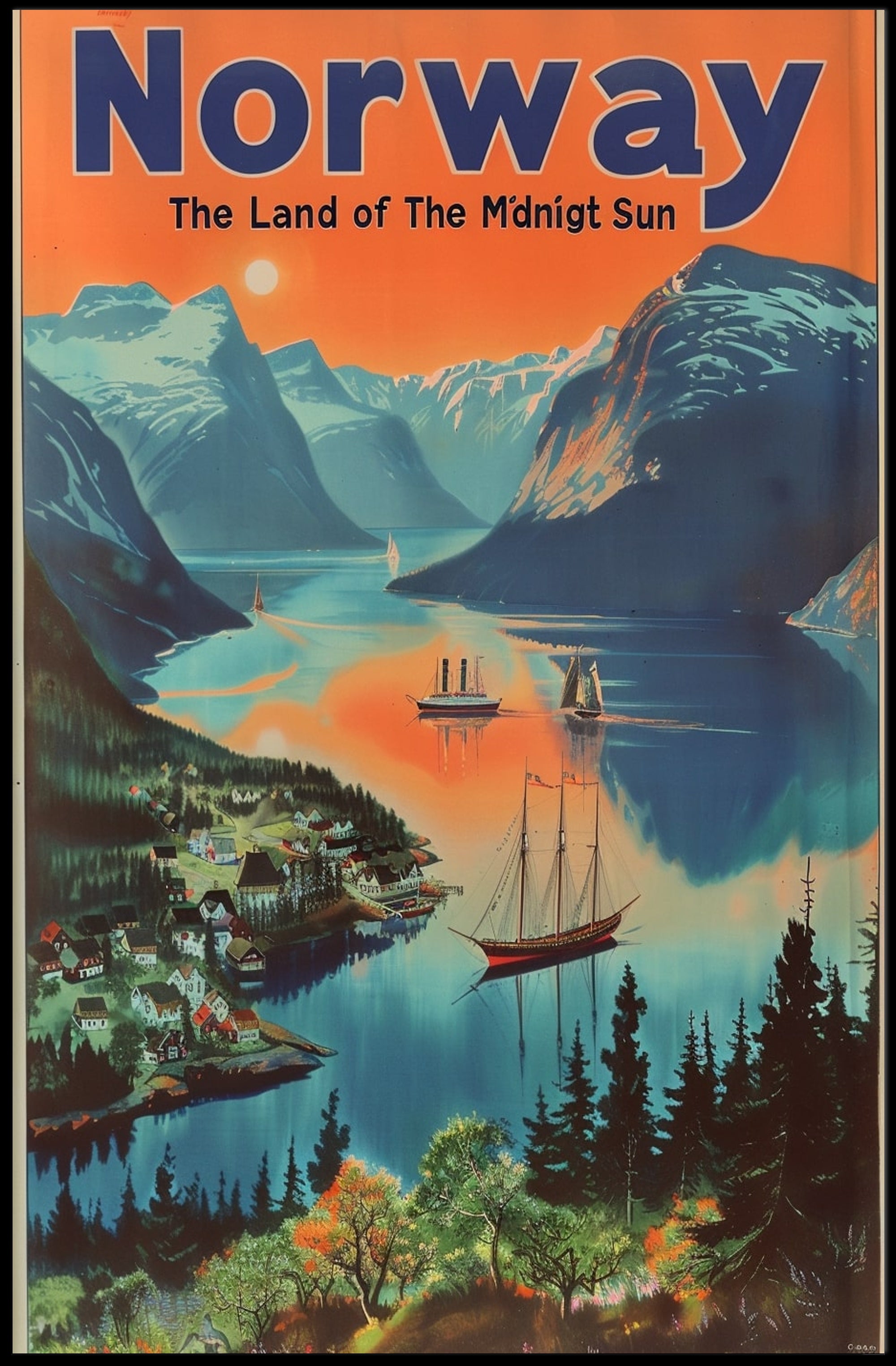 Norway Fjord Adventure Travel Poster PosterGoat