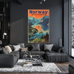 Norway Fjord Adventure Travel Poster PosterGoat